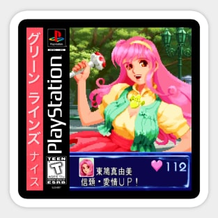 Vaporwave anime aesthetic video game pixel art girl Sticker